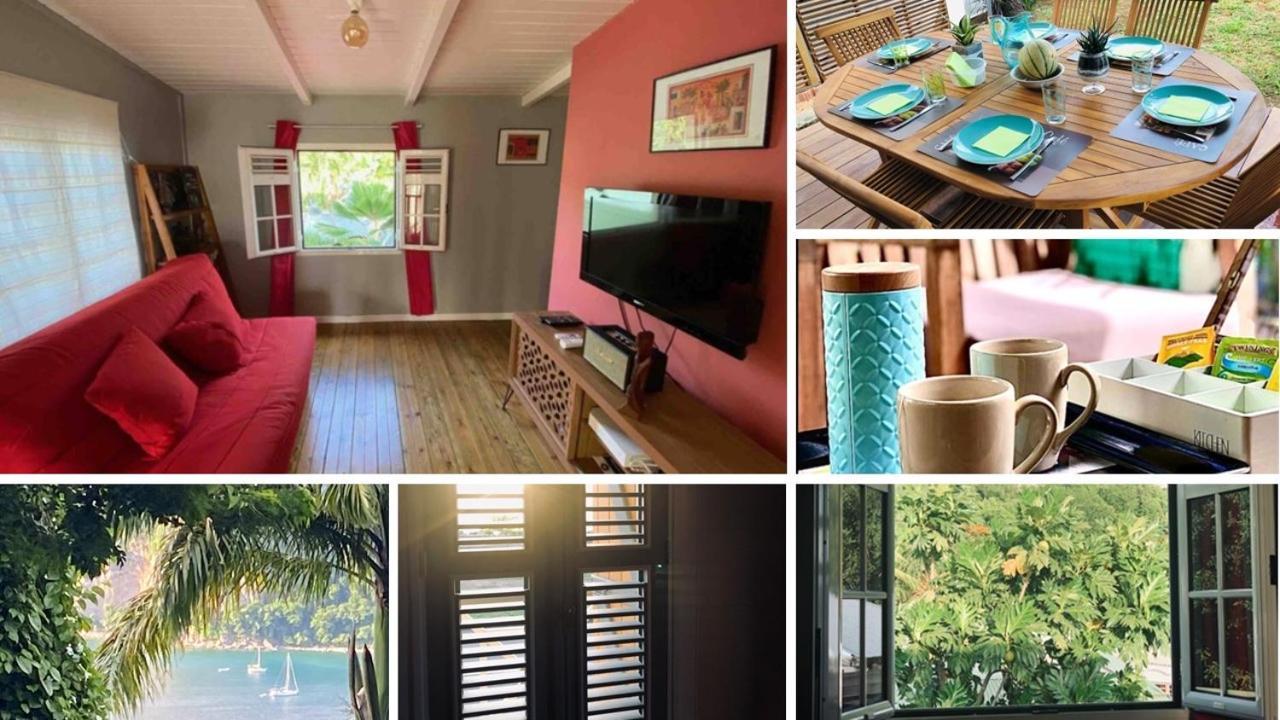 Habitation Baliache - Maison Creole Avec Jardin Privatif, Plage A 200M Deshaies Kültér fotó
